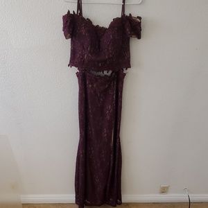 Long two piece purple/burgundy dress